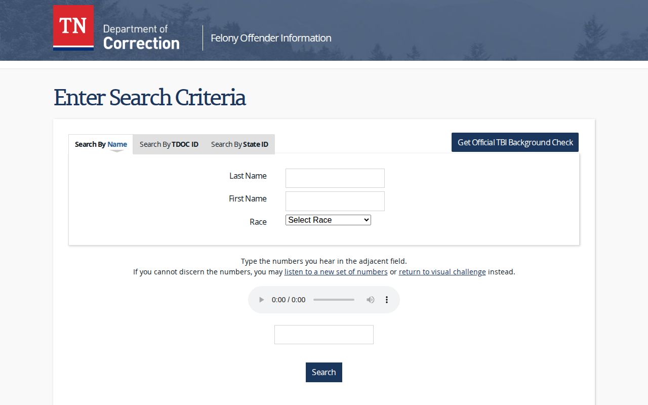 Tennessee DOC FOIL search for Coffee County state custody records